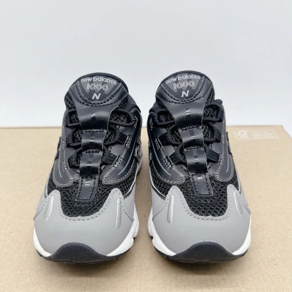 New Balance 1000 Bungee Lace Sneaker Black Gray Lace Up Size US 8.5